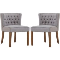 Payson Grey Fabric Dining Chairs With Natural Legs In Pair