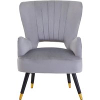 Lagos Velvet Cut Out Back Armchair In Grey