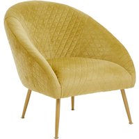 Tanya Velvet Occasional Chair With Gold Metal Legs In Gold
