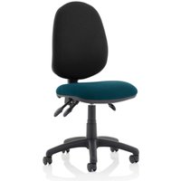 Eclipse III Black Back Office Chair In Maringa Teal No Arms