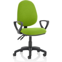Eclipse II Fabric Office Chair In Myrrh Green With Loop Arms