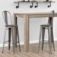 Lenox Wooden Bar Stools With Copper Gun Frame In Pair