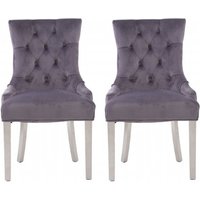 Mintaka Grey Velvet Dining Chairs With Chrome Legs In A Pair
