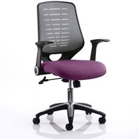 Relay Task Silver Back Office Chair With Tansy Purple Seat