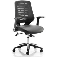 Relay Task Black Back Office Chair With Leather Black Seat