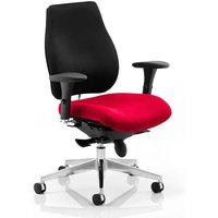 Chiro Plus Black Back Office Chair With Bergamot Cherry Seat