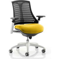 Flex Task White Frame Black Back Office Chair In Senna Yellow