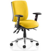 Chiro Medium Back Office Chair In Senna Yellow With Arms