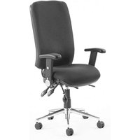 Chiro Fabric High Back Office Chair In Black With Folding Arms