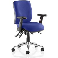 Chiro Medium Back Office Chair In Stevia Blue With Arms