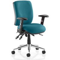 Chiro Medium Back Office Chair In Maringa Teal With Arms