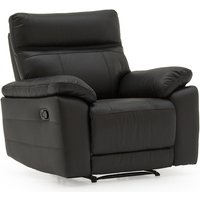 Posit Recliner Leather 1 Seater Sofa In Black