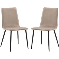 Wickham Taupe Fabric Dining Chairs In Pair
