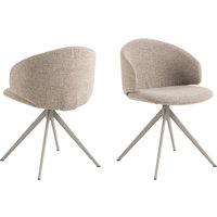 Elyria Beige Fabric Dining Chairs In Pair
