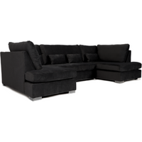 Belgravia U Shape Sofa Plush Velvet Black