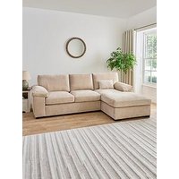Very Home Salerno Standard Back Fabric Right Hand 3 Seater Chaise Sofa