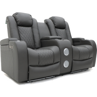 Tech 8 Smart Grey 2 Seater Electric Recliner Sofa Aire Leather