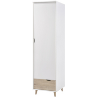 Stockholm 1 Door Wardrobe White Oak