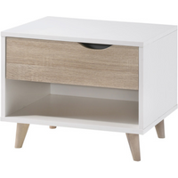 Stockholm 1 Drawer Cabinet White Oak