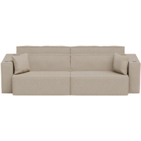 Serena Straight Electric Sofa Bed Cream Fabric