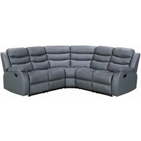Roma Recliner Corner Sofa Grey Faux Leather