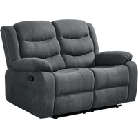 Manual Recliner 2 Seater Sofa in Grey Fabric
