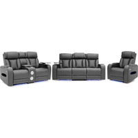 Tech 11 Smart Grey Electric Recliner Sofa Set 3+2+1 Aire Leather