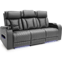 Tech 11 Smart Grey 3 Seater Electric Recliner Sofa Aire Leather