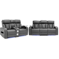 Tech 11 Smart Grey Electric Recliner Sofa Set 3+2 Aire Leather