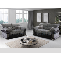 Logan 3+2 Sofa Set Black Grey