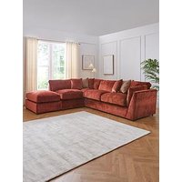 Very Home Caressa Fabric Left Hand Corner Chaise Sofa With Footstool