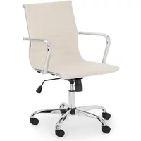 Julian Bowen Gio Ivory Faux Leather and Chrome Office Chair