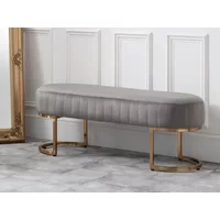 Julian Bowen Harrogate Grey Velvet and Gold Fabric Bench