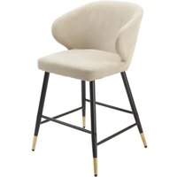 Linen Look Beige Barstools Set Of 2