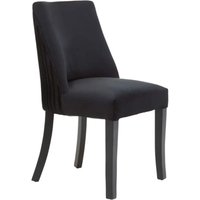 Black Velvet Pleated Back Dining Chair