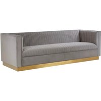 Soft Grey Velvet Sofa