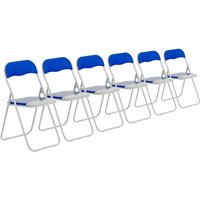 Blue Wave Padded Folding Chair - Pack of Six