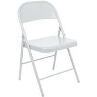 Matt White Metal Folding Chair