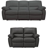 Very Home Leighton Leather/Faux Leather 3 + 2 Seater Manual Recliner High Back Sofa Set (Buy & Save!)