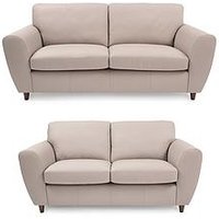 Very Home Shay 3 + 2 Seater Leather Sofa