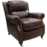 Florence Vintage Brown Distressed Leather Armchair