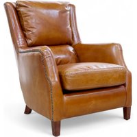 Crofter Vintage Tan Distressed Leather High Back Chair