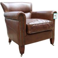 Classic Distressed Brown Leather Armchair