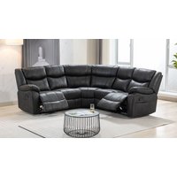 Monte Recliner Cinema Corner Sofa Suite Black Fabric 2+C+2