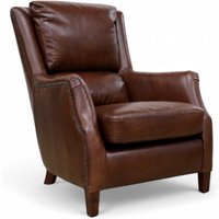 Crofter Vintage Chestnut Brown Leather High Back Chair