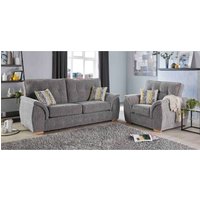 Alice 3+1+1 Fabric Sofa Suite In Empress Grey Three Piece