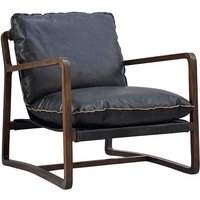 Johnstone Vintage Black Leather Armchair
