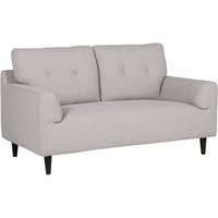 Harringay Fabric 2 Seater Sofa With Black Legs In Light Grey