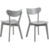 Reims Grey Wooden Dining Chairs In Pair