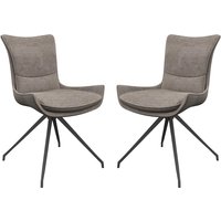 Amherst Mink Fabric Dining Chairs In Pair